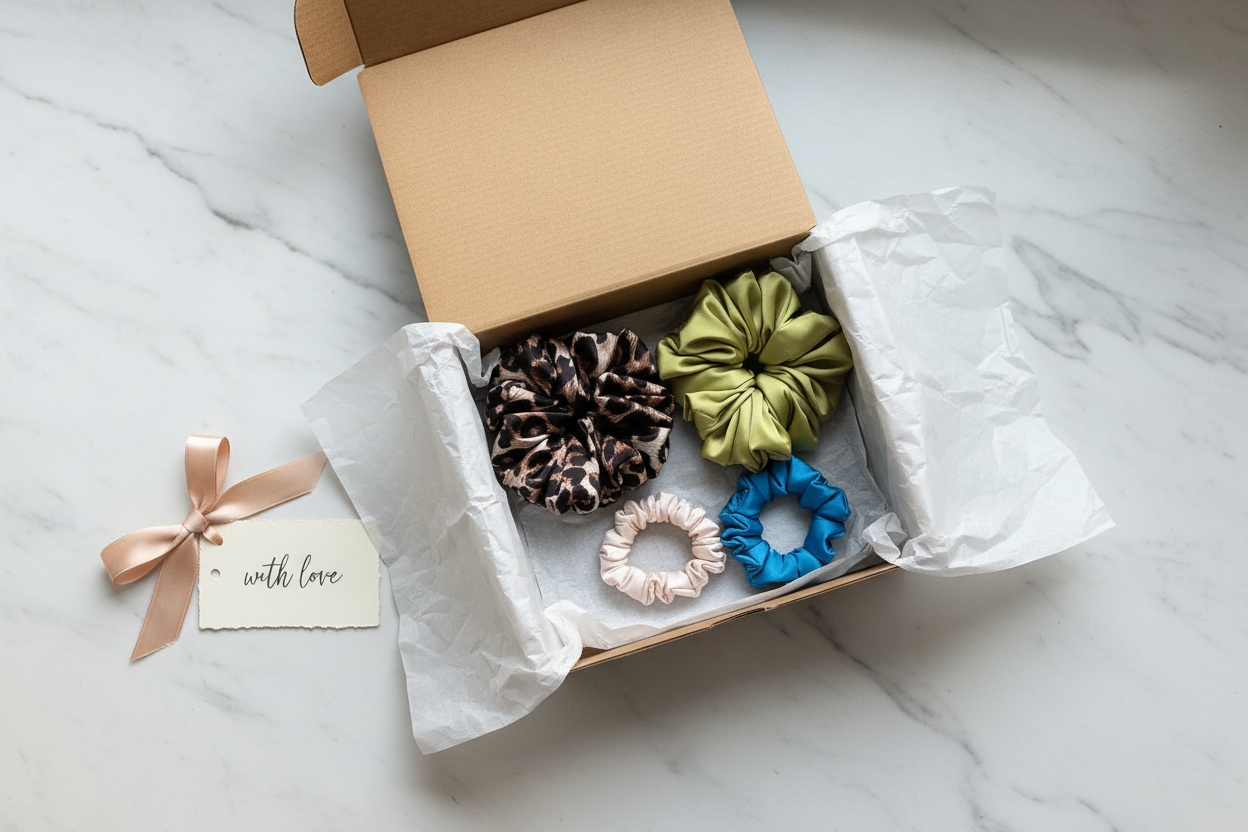 The Full Hug — Satin Scrunchie Bundle (2 Jumbo + 2 XS)