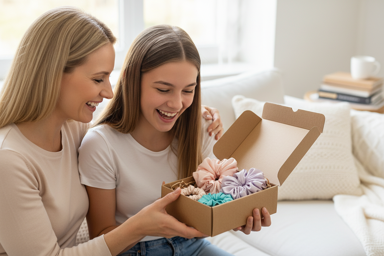 The Full Hug — Satin Scrunchie Bundle (2 Jumbo + 2 XS)